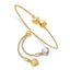 Heart Bracelet in 14K Two-Tone Gold, 0.84mm Diamond-Cut Adjustable - Sophia Jewelers