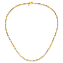 14K Polished Flat Oval Link Necklace