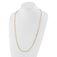 14K Polished Flat Oval Link Necklace