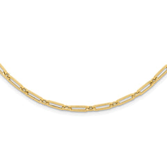 14K Polished Flat Oval Link Necklace
