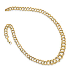 14K Polished Graduated Double Link Necklace