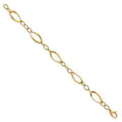 14K Polished D/C Fancy Link Bracelet