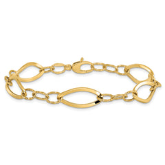 14K Polished D/C Fancy Link Bracelet