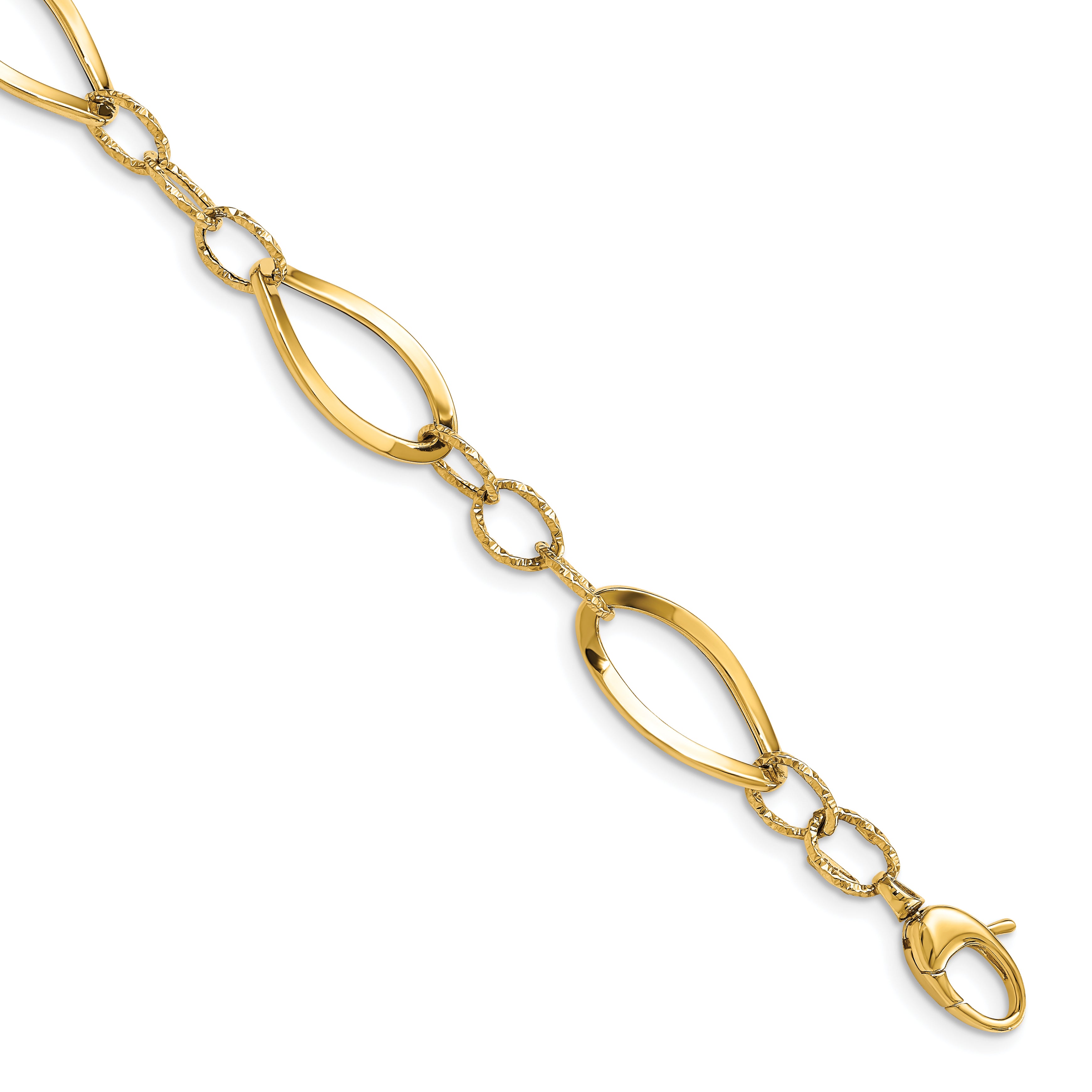 14K Polished D/C Fancy Link Bracelet
