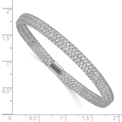 14k w/White Rhodium-plating Stretch Bangle