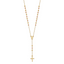 14K Yellow and Rose Gold Cross Y-Drop w/1.25 ext. Necklace