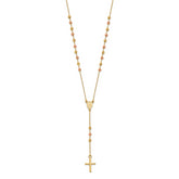14K Yellow and Rose Gold Cross Y-Drop w/1.25 ext. Necklace