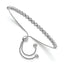 14K White Gold Polished D/C Beaded Bolo Adj. Bracelet