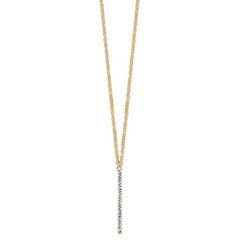 14K Polished Crystal w/1in ext Necklace