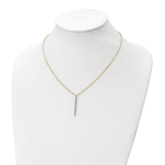 14K Polished Crystal w/1in ext Necklace