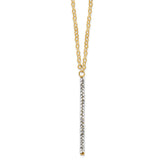 14K Polished Crystal w/1in ext Necklace