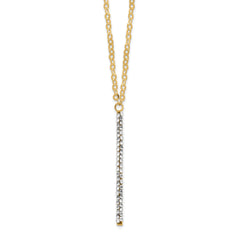 14K Polished Crystal w/1in ext Necklace