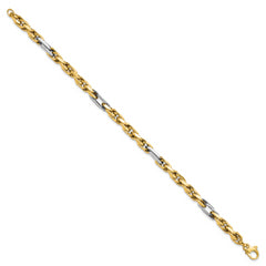 14K Two-tone Polished Link Bracelet