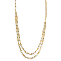 14k Polished Double-layer Link Necklace