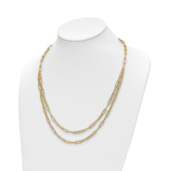 14k Polished Double-layer Link Necklace