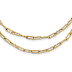 14k Polished Double-layer Link Necklace