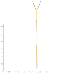 14K Polished Y-drop Bar w/ 1in ext. Necklace