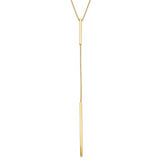 14K Polished Y-drop Bar w/ 1in ext. Necklace