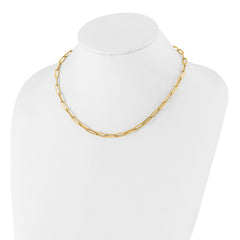 14K Polished Fancy Link Necklace