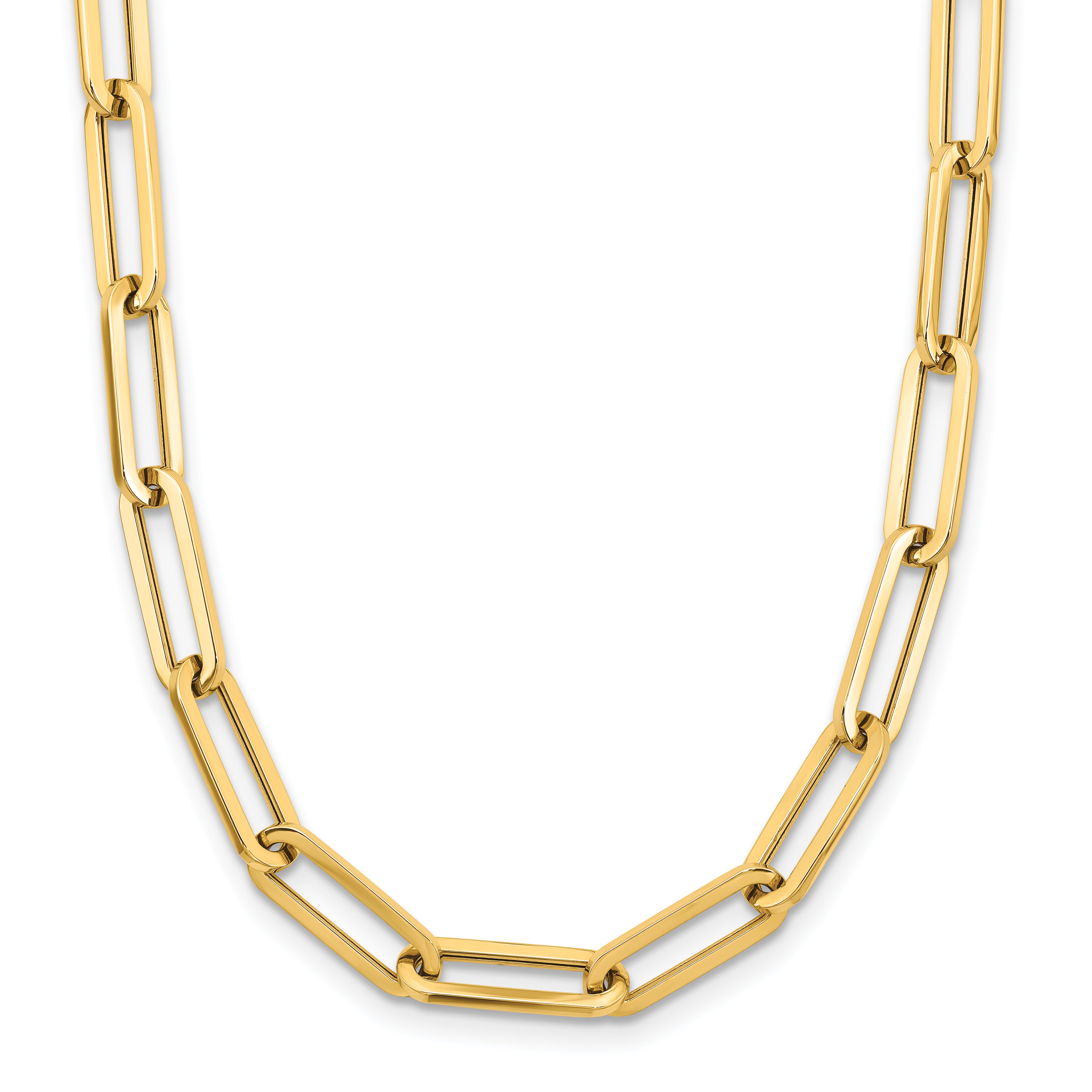 14K Polished Fancy Link Necklace