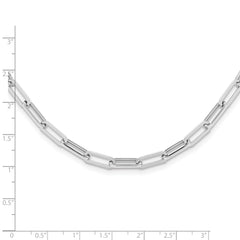 14K White Gold Polished Fancy Link Necklace