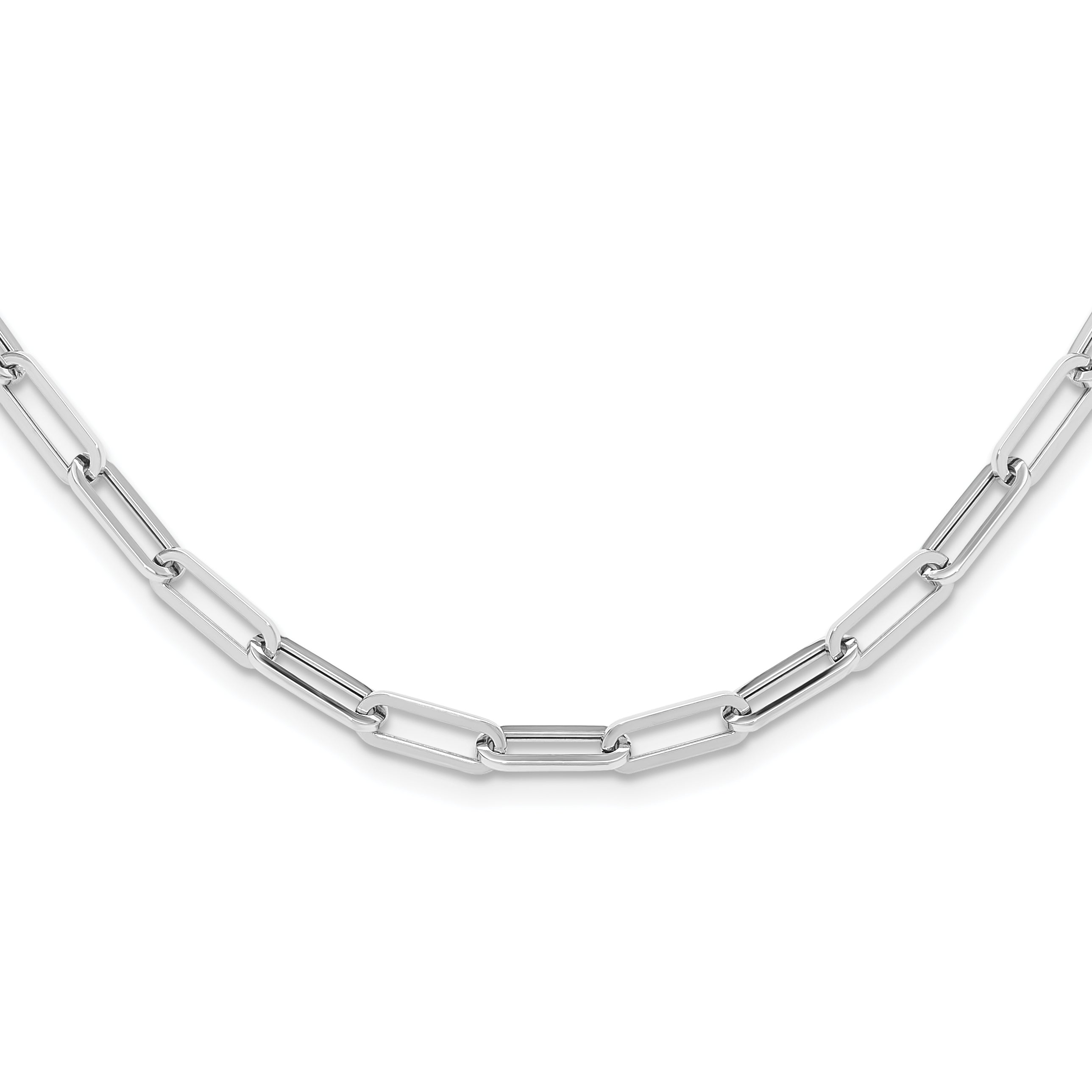 14K White Gold Polished Fancy Link Necklace