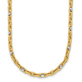 14K Two-tone Polished Link Necklace