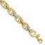 14k Rhodium Polished and Textured Fancy Link Bracelet