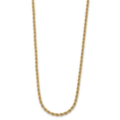 14K Two-tone Polished Textured Rope Necklace