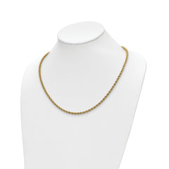 14K Two-tone Polished Textured Rope Necklace