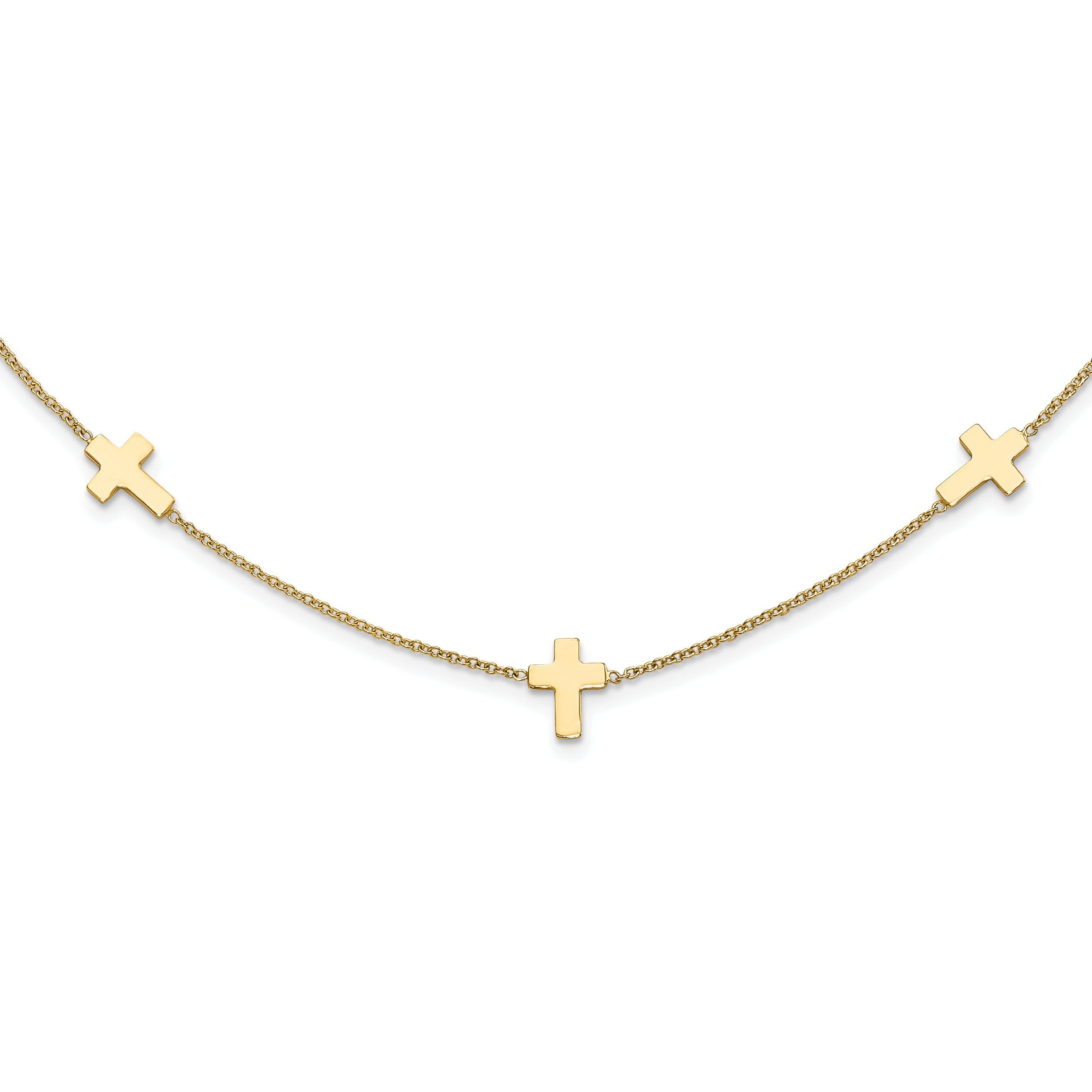 14k Polished Cross Necklace