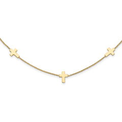 14k Polished Cross Necklace