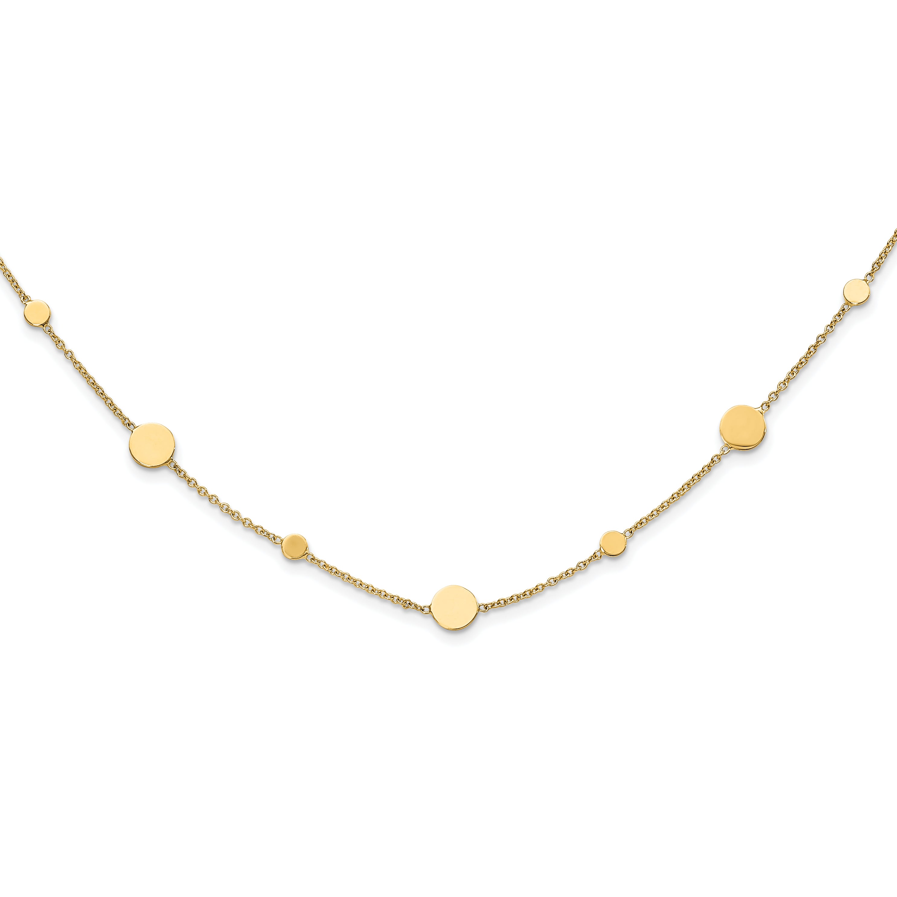 14k Polished Disc Necklace