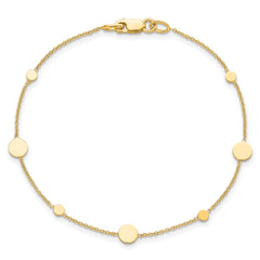 14k Polished Disc Bracelet