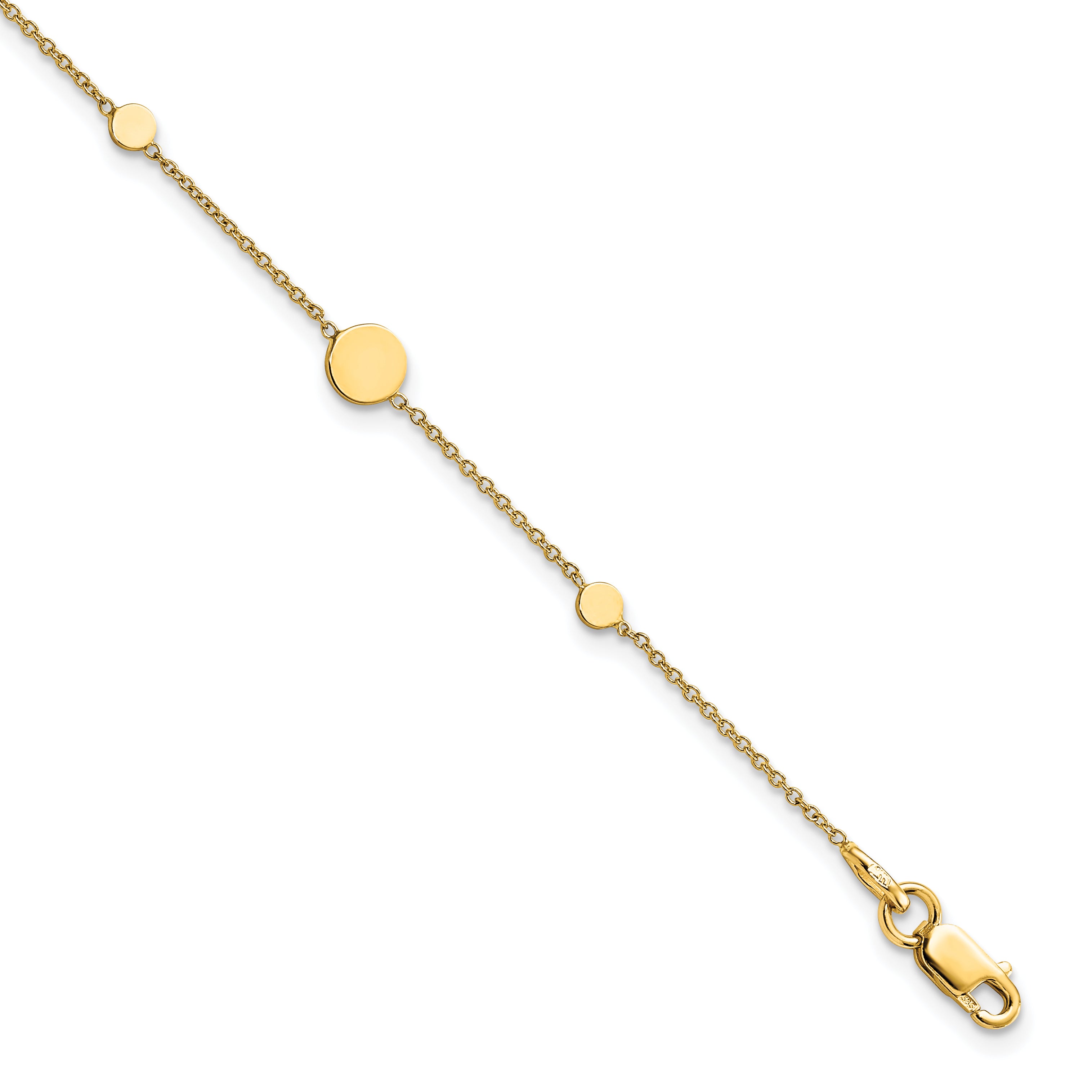 14k Polished Disc Bracelet