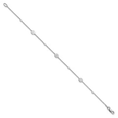 14k White Gold Polished Disc Bracelet