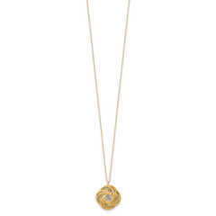 14K Two-tone Polished D/C Love Knot Necklace
