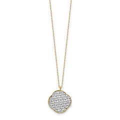 14K Two-tone Polished D/C Love Knot Necklace