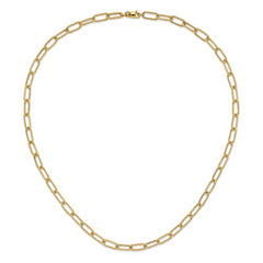 14k Polished Textured Oval Link Necklace