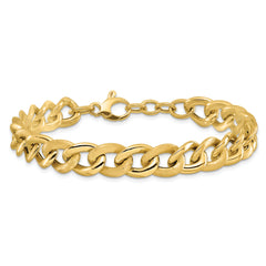 14k Polished Scratch-finish Link w/ .75in ext. Bracelet
