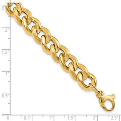 14k Polished Scratch-finish Link w/ .75in ext. Bracelet