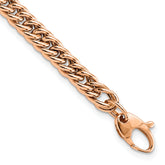 14K Rose Gold Polished Curb Link Bracelet