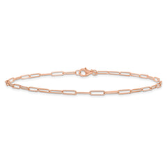 14K Rose Gold Polished Fancy Link Anklet