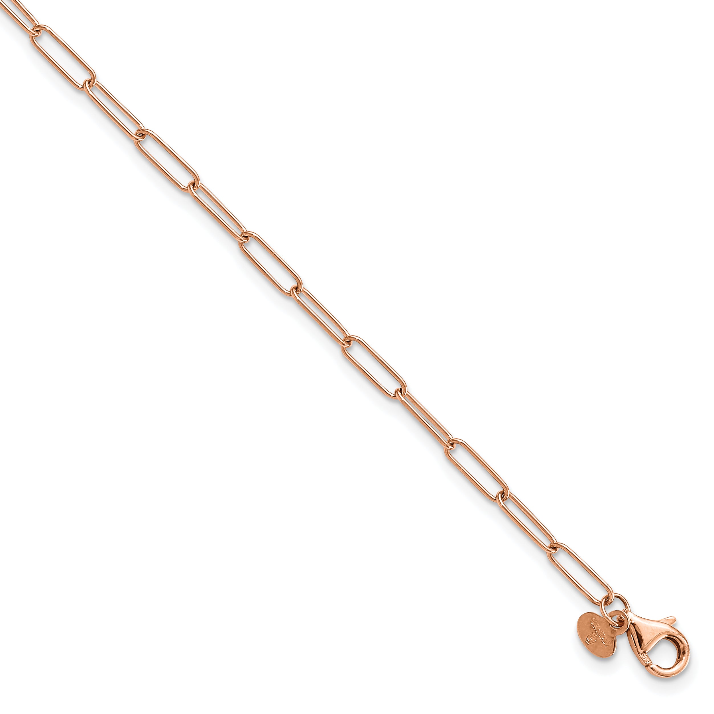 14K Rose Gold Polished Fancy Link Anklet