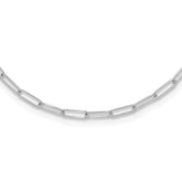 14K White Gold Polished Fancy Link Necklace