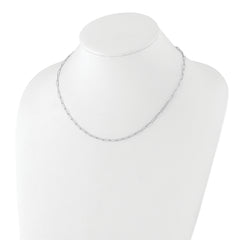 14K White Gold Polished Fancy Link Necklace