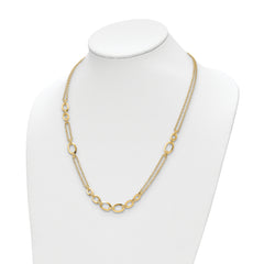 14K Polished Fancy Double-stranded Link Necklace
