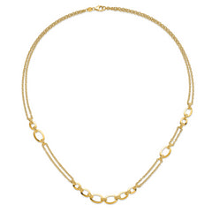 14K Polished Fancy Double-stranded Link Necklace