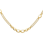14K Polished Fancy Double-stranded Link Necklace