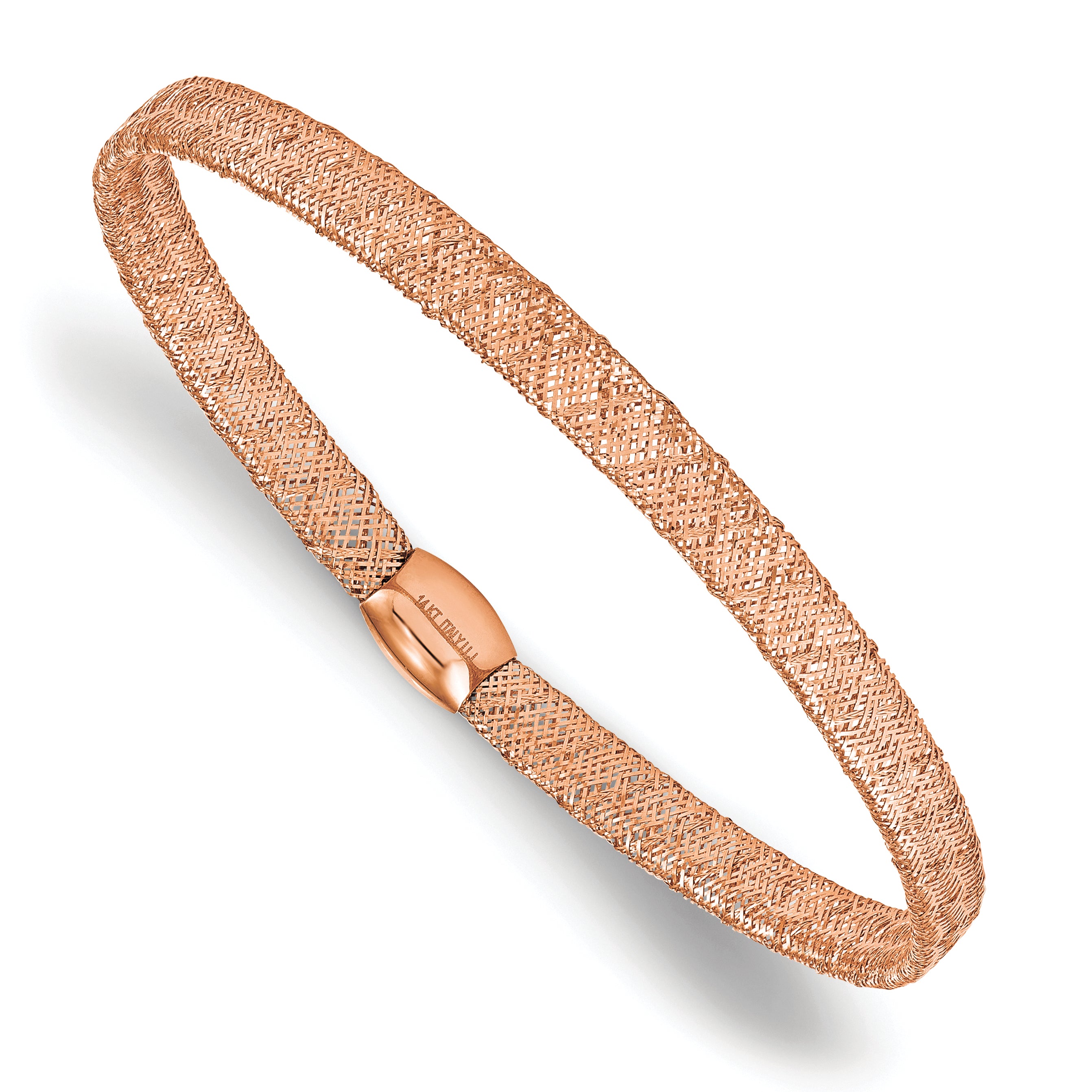 14k with Rose Gold Plating Stretch Bangle